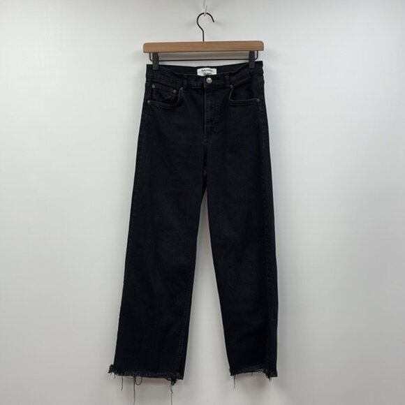 Reformation Emma High Rise Wide Leg Jeans '90s Relaxed Black Washed Denim 28 - Picture 4 of 11